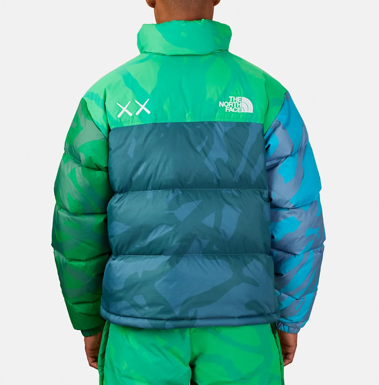KAWS x The North Face Retro 1996 Nupste Jacket Safety Green - Image 3
