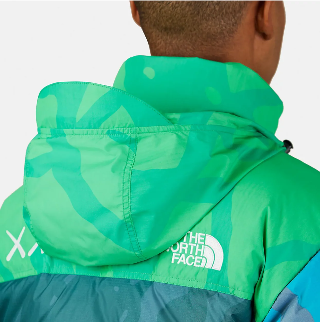 KAWS x The North Face Retro 1996 Nupste Jacket Safety Green - Image 4