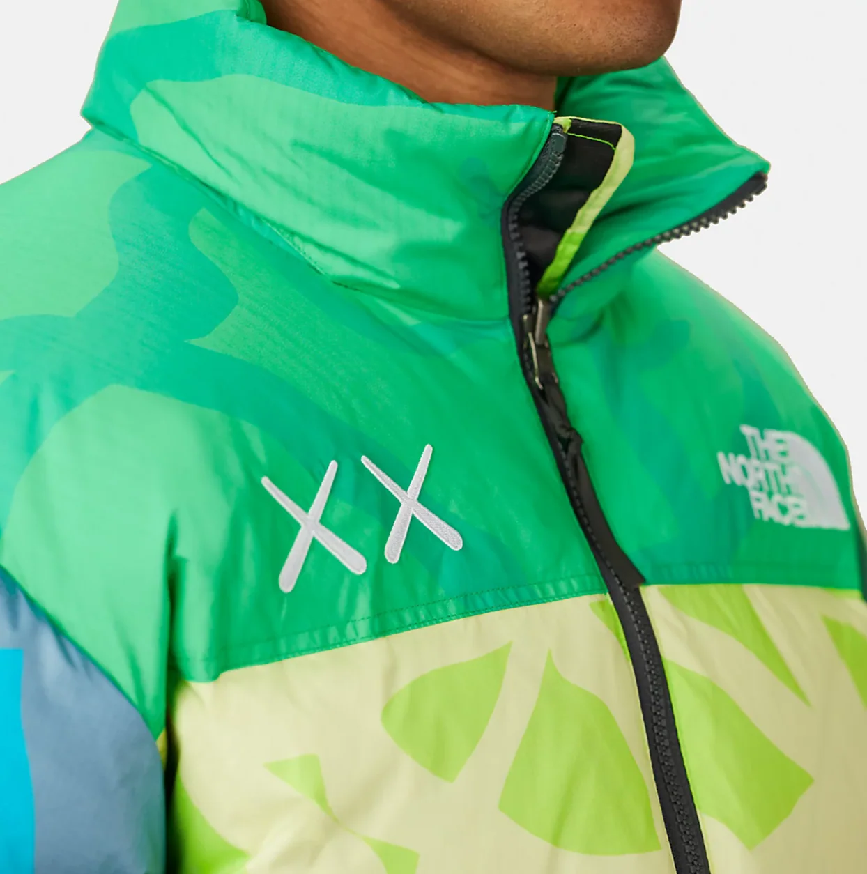 KAWS x The North Face Retro 1996 Nupste Jacket Safety Green - Image 6