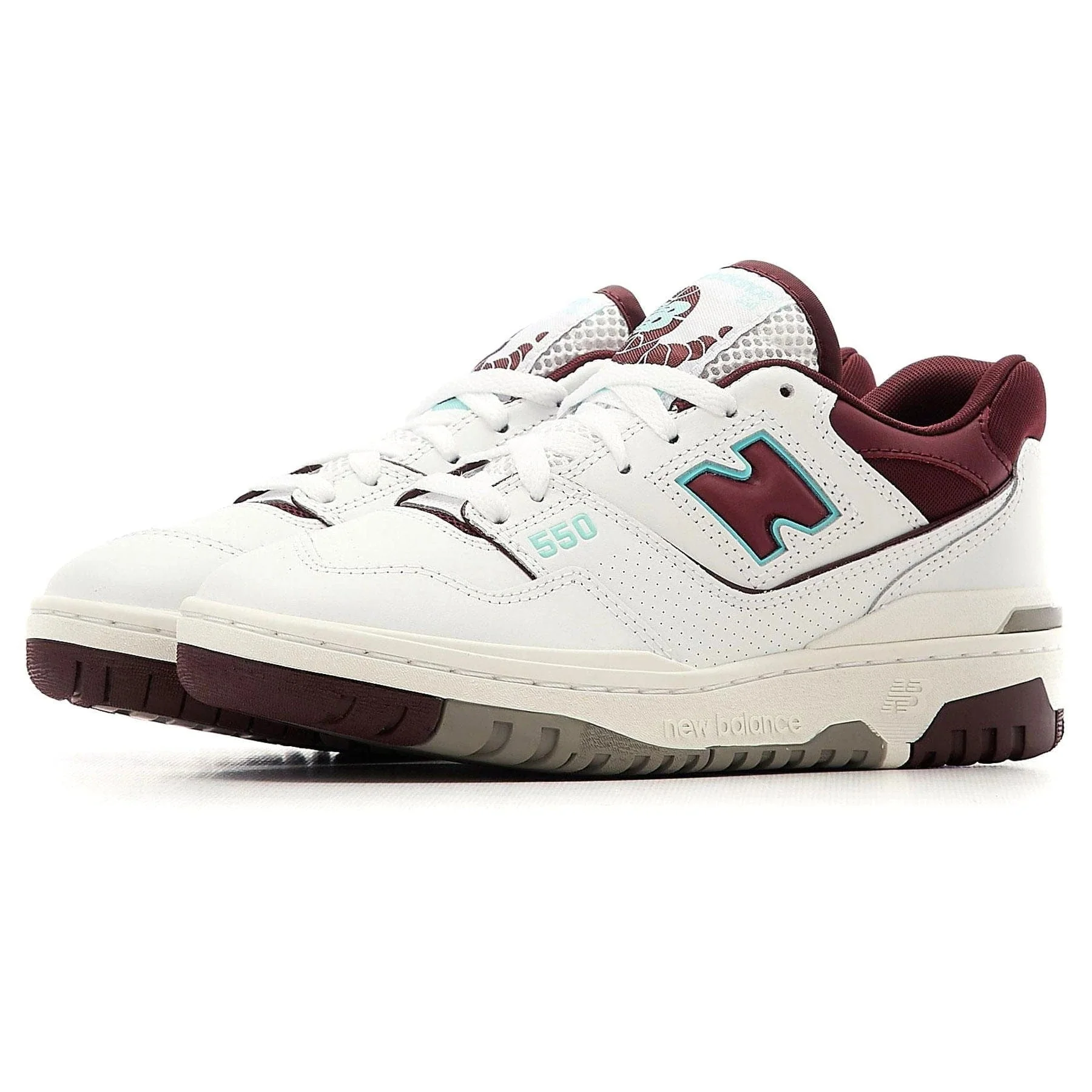 New Balance 550 Burgundy Cyan Turquoise - Image 6