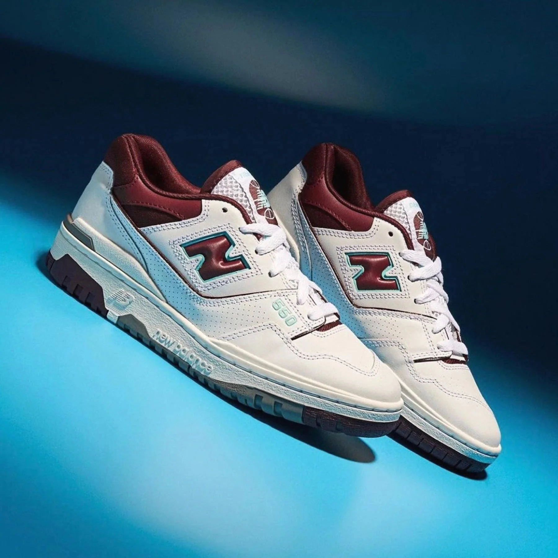New Balance 550 Burgundy Cyan Turquoise - Image 7