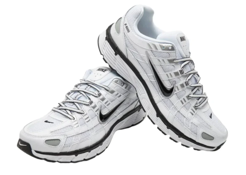 Nike P-6000 White Metallic Silver Black - Image 4