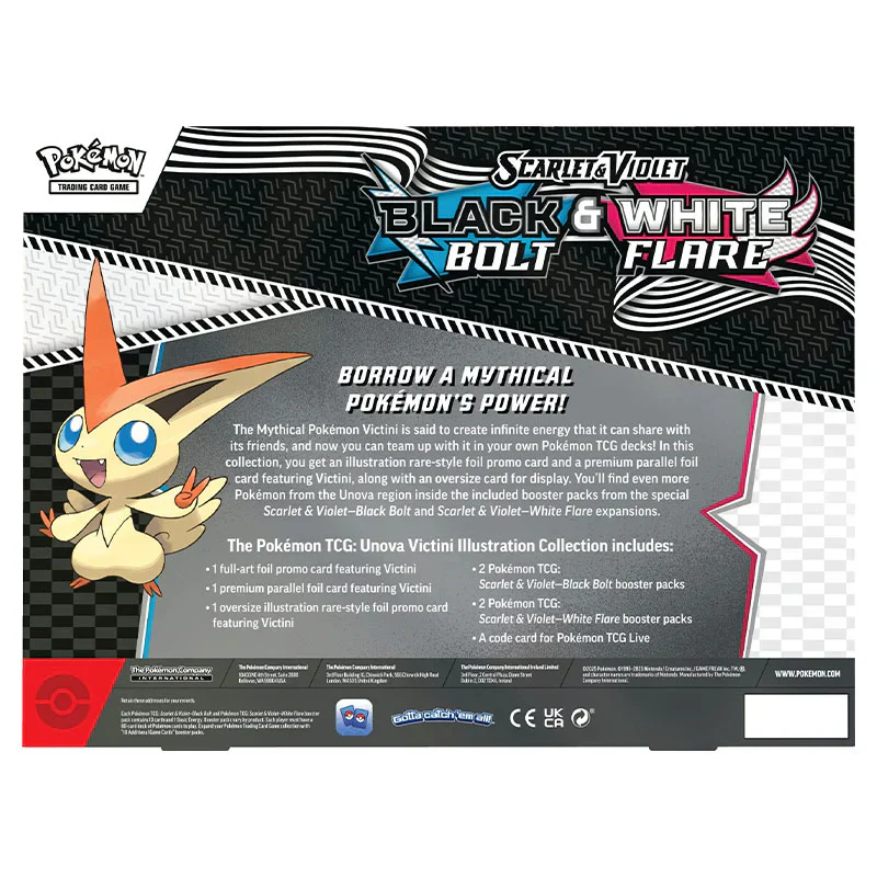 Pokemon Scarlet & Violet Black Bolt & White Flare Victini Illustration Collection - Image 3